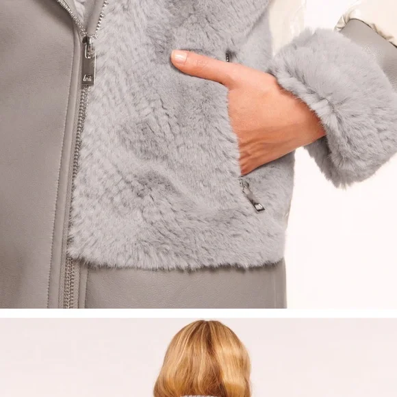 Ramy Brook puffer mixed media coat.